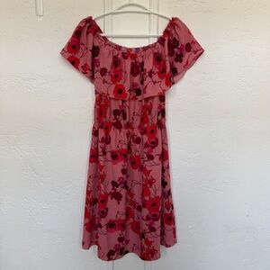 Wilfred Pink and Red Floral Off-Shoulder Top